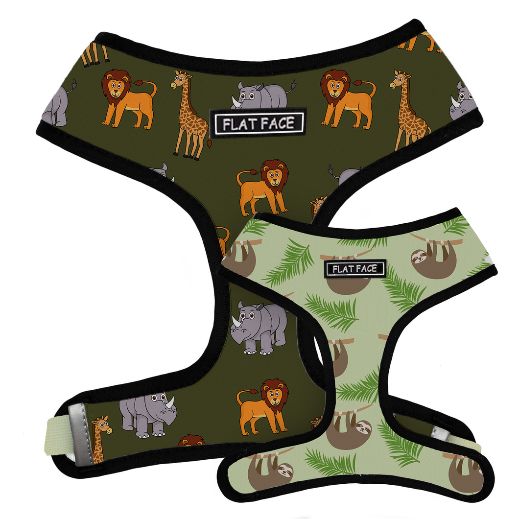 Flat Face Duo Reversible Harness - Lazy Safari - Flat Face