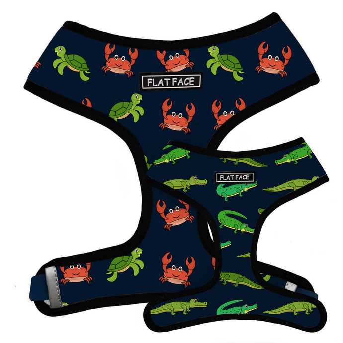 Flat Face Duo Reversible Harness - Croco Turtle - Flat Face