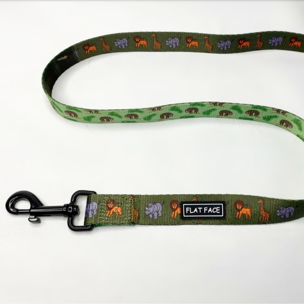 Flat Face Duo Reversible Leash / Lead - Lazy Safari - Flat Face