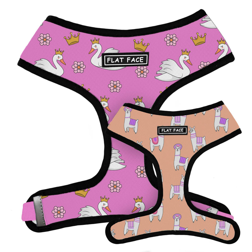 Flat Face Duo Reversible Harness - Swan Queen - Flat Face