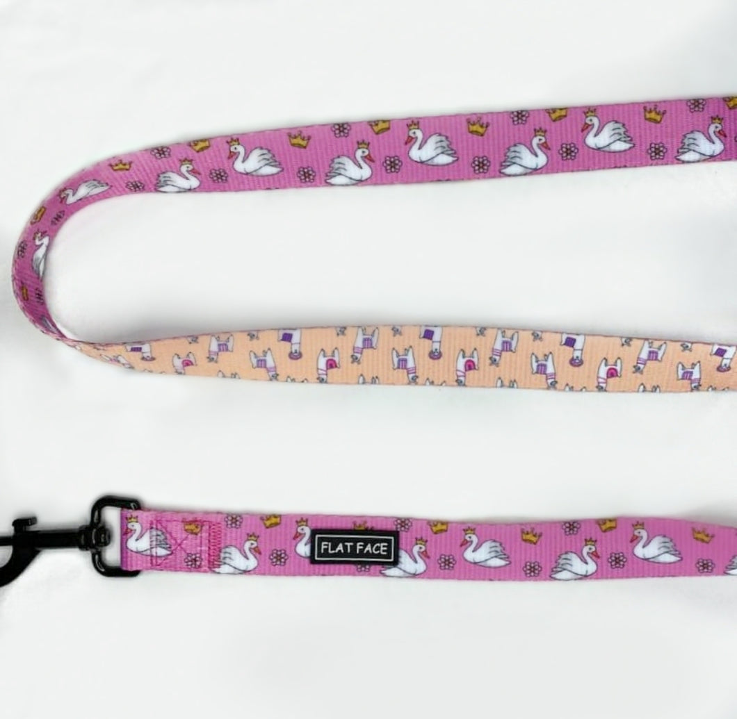 Flat Face Duo Reversible Leash / Lead - Swan Queen - Flat Face