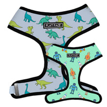 Load image into Gallery viewer, Flat Face Duo Reversible Harness and Leash / Lead Set - Dino Bot - Flat Face